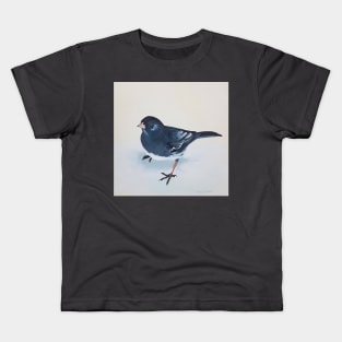 Dark-eyed Junco bird painting Kids T-Shirt